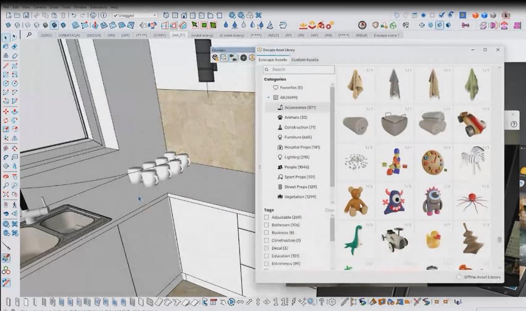 Interface programu Enscape